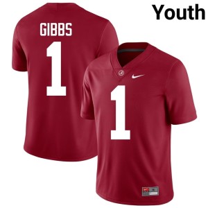 #1 Jahmyr Gibbs Youth Alabama Replica Crimson College Football Jersey 585447-129