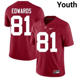 #81 Youth Roll Tide Kaleb Edwards 2026-27 College Football Crimson Jersey 168182-279