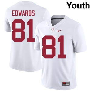 #81 White Game College Football Youth University of Alabama Kaleb Edwards Jerseys 385787-370