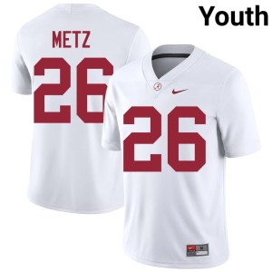 #26 Youth Luke Metz College Football UA Crimson Tide White Limited Jerseys 570117-514