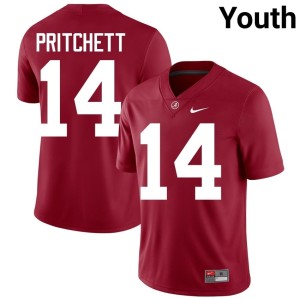 #14 Alabama Crimson Tide University Youth Marshall Pritchett College Football Crimson Jersey 953356-496