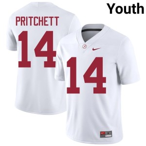 #14 Alumni Marshall Pritchett White Youth UA Crimson Tide College Football Jerseys 584069-939