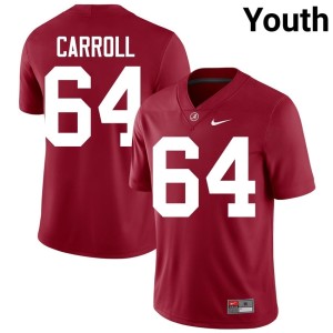 #64 Michael Carroll Crimson College Football Alabama Crimson Tide Youth High School Jerseys 364110-747