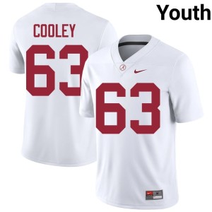 #63 Alabama White Replica Bryson Cooley College Football Youth Jersey 175357-510