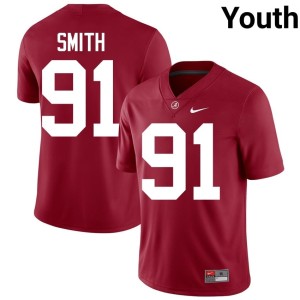 #91 Alumni College Football Caleb Smith Youth University of Alabama Crimson Jersey 476197-976