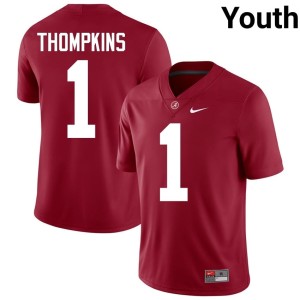 #1 Limited Crimson College Football The Tide Youth Devan Thompkins Jersey 968011-512