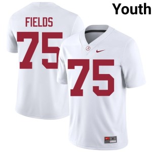 #75 Ethan Fields College Football White Crimson Tide Embroidery Youth Jersey 779182-534