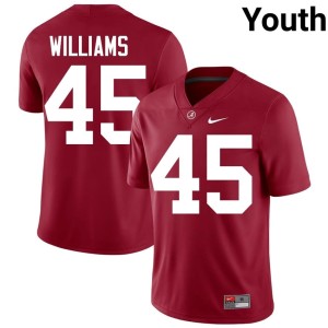 #45 Crimson Replica Alabama Crimson Tide Jay Williams College Football Youth Jersey 569466-508